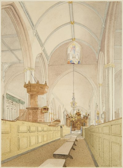 Innenraum der Temple Church, Blick nach Osten von James Johnson