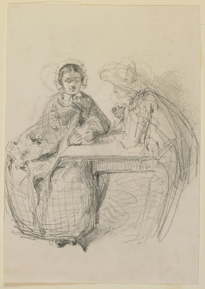 Paar, das an einem Tisch sitzt von James Abbott McNeill Whistler