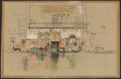 Der Palast; weiß und rosa von James Abbott McNeill Whistler