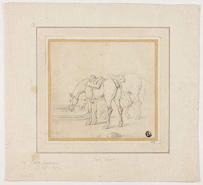 Zwei trinkende Pferde von James Seymour