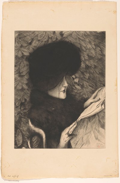 Frau liest eine Zeitung von James Tissot