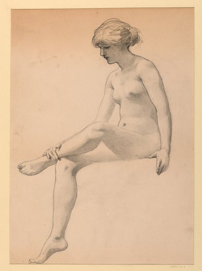 Sitzender weiblicher Akt von James Wells Champney