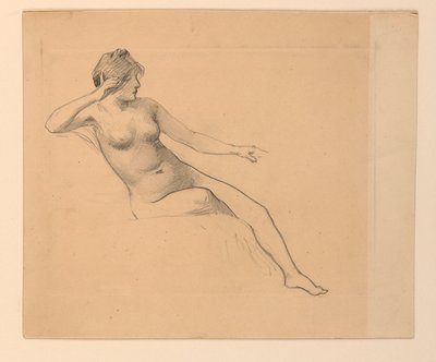 Sitzender weiblicher Akt von James Wells Champney