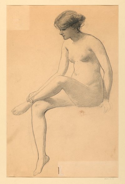 Sitzender weiblicher Akt von James Wells Champney