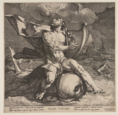 Arion auf einem Delphin von Jan Harmensz. Muller