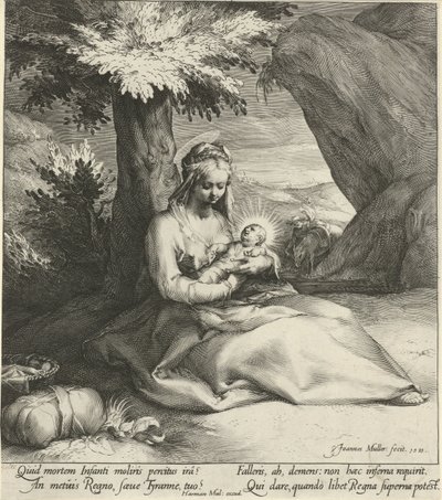 Ruhe auf der Flucht nach Ägypten von Jan Harmensz. Muller