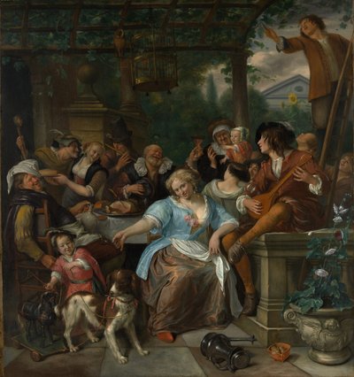 Fröhliche Gesellschaft auf einer Terrasse, ca. 1673-5 von Jan Havickszoon Steen