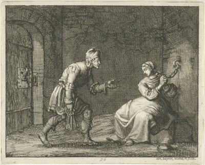Felicitas im Gefängnis mit dem Wärter von Jan Luyken