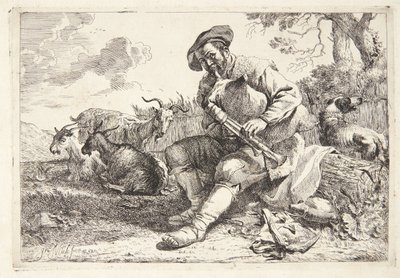 Schäfer mit Dudelsack von Jan Miel