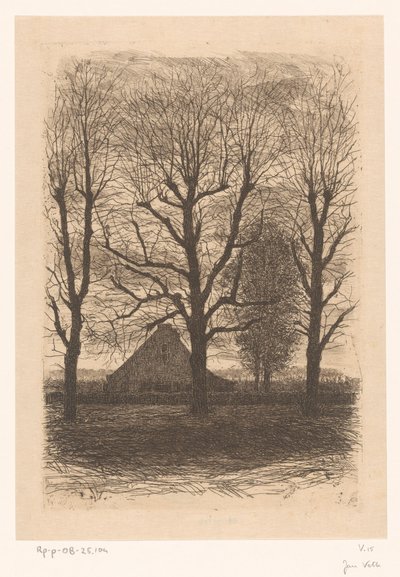 Bauernhof zwischen hohen Bäumen, Ewijkshoeve von Jan Veth