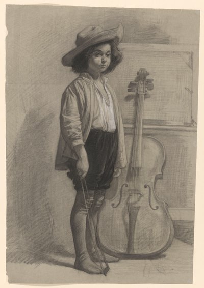 Junge stehend bei einem Cello von Jan Veth