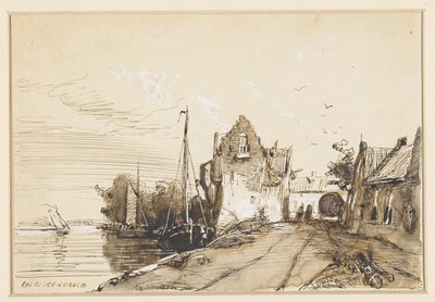 Städtchen an einem Fluss von Jan Weissenbruch
