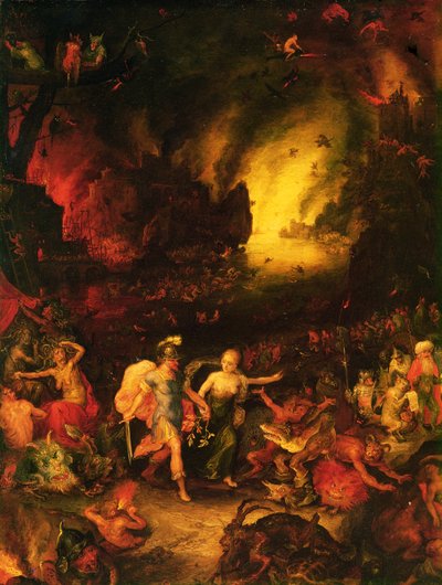 Aeneas in der Unterwelt (Detail) von Jan the Elder Brueghel