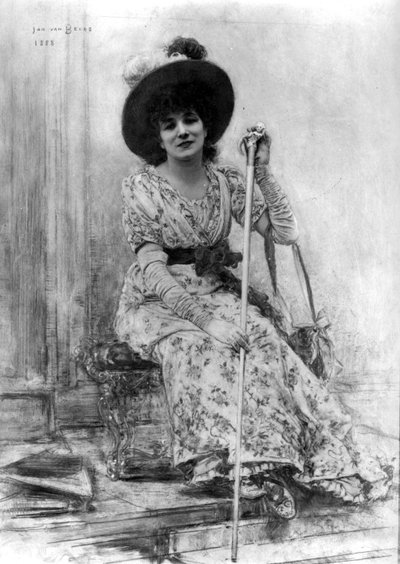 Porträt von Sarah Bernhardt (1844-1923) von Jan van Beers
