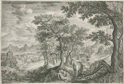 Berglandschaft mit dem barmherzigen Samariter von Jan van Londerseel