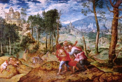Christus auf dem Weg nach Emmaus von Jan van Mastel