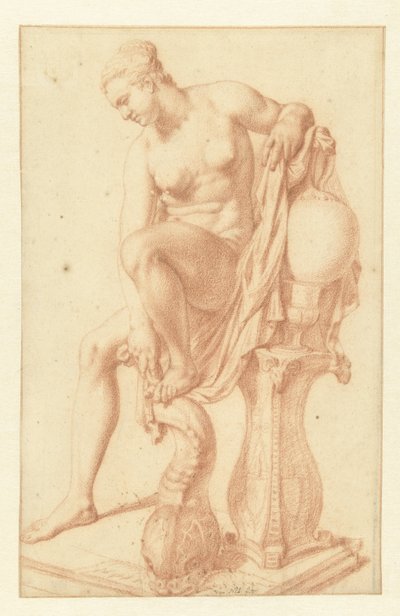 Sitzende nackte Frau bei ihrer Toilette von Jan van Neck