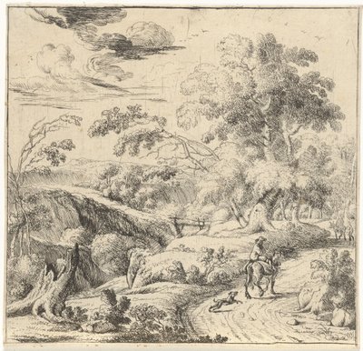 Landschaft mit einem Eselreiter von Jan van Nickelen