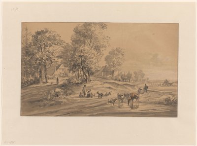 Landschaft mit Bauern und Vieh von Jan van Ravenswaay
