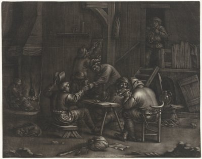 Gasthaus mit trinkenden Männern von Jan van Somer