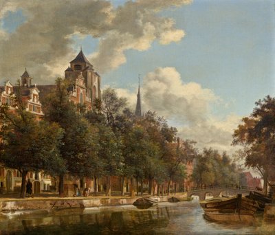 Blick entlang eines niederländischen Kanals von Jan van der Heyden