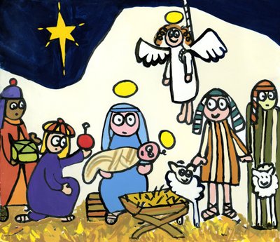 Schulkrippenspiel der Kinder, 2004 von Jane Freeman