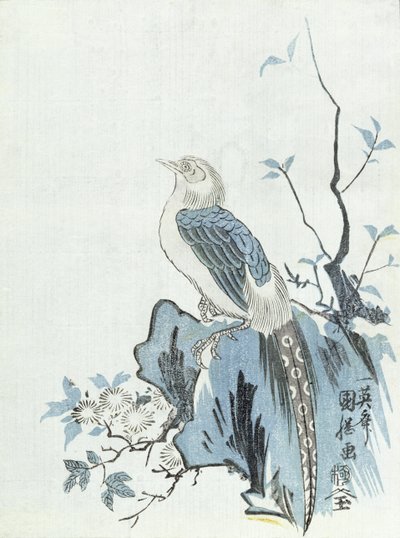 Vogel auf einem Felsen von Japanese School