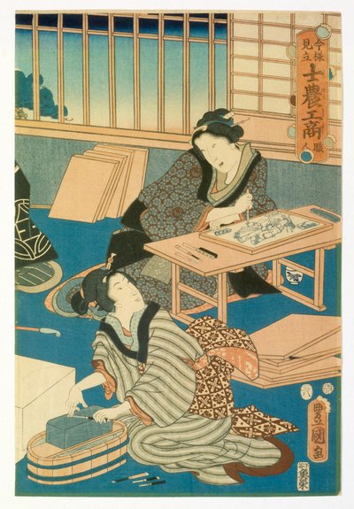 Holzschnittproduktion von Japanese School