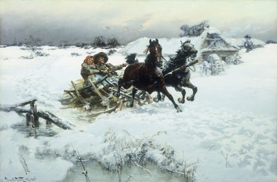 Die Schlittenfahrt, 1896 von Jaroslav Friedrich Julius Vesin