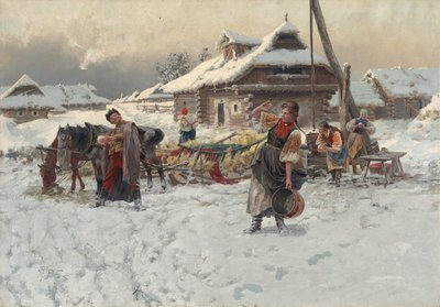 Schneeballschlacht, 1892 von Jaroslav Veshin