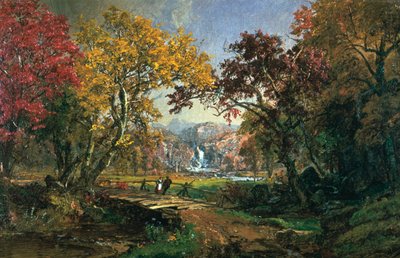 Paar auf einer Brücke, 1876 von Jasper Francis Cropsey