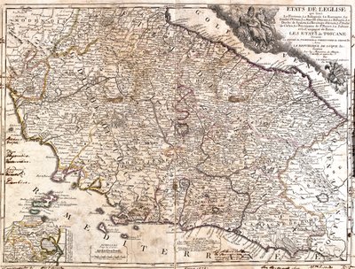 Emilia-Romagna, Toskana, Marken, Umbrien, Abruzzen, Latium, Italien von Jean Baptiste Nolin