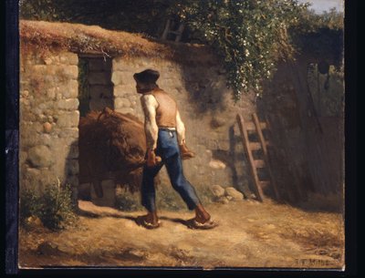 Bauer mit Schubkarre von Jean Francois Millet