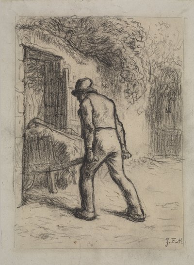 Studie für Mann mit Schubkarre von Jean Francois Millet