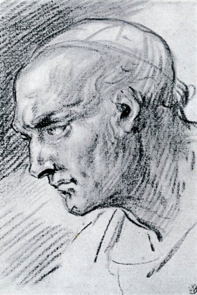 Studie eines Kopfes, 1913 von Jean Antoine Watteau