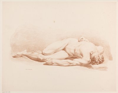Liegender nackter Mann von Jean Augustin Daiwaille