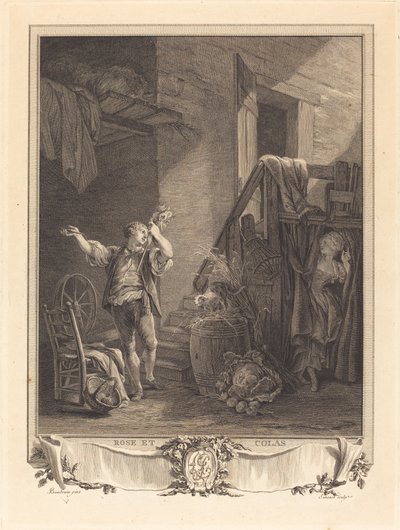 Rose und Colas von Jean Baptiste Blaise Simonet after Pierre Antoine Baudouin