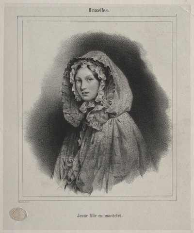 Brüssel: Junges Mädchen mit Umhang von Jean Baptiste Madou