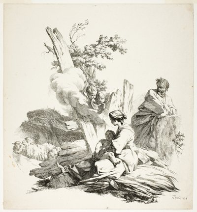 Die Flucht nach Ägypten von Jean Baptiste Marie Pierre