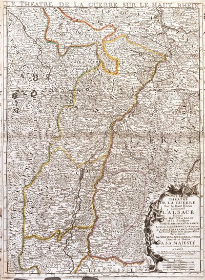 Karte des Elsass (Frankreich) von Jean Baptiste Nolin