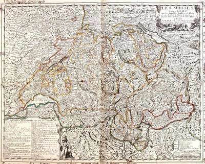 Karte der Schweiz von Jean Baptiste Nolin