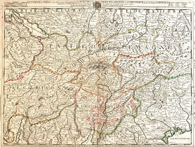 Karte der Provinz Tirol (Deutschland) von Jean Baptiste Nolin