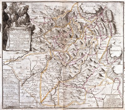 Karte der Cevennen (Frankreich) von Jean Baptiste Nolin