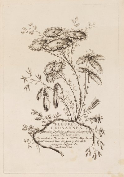 Titelseite, aus "Fleures Persannes" von Jean Baptiste Pillement