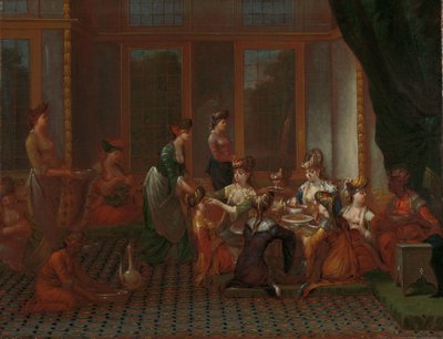 Bankett von angesehenen türkischen Frauen von Jean Baptiste Vanmour