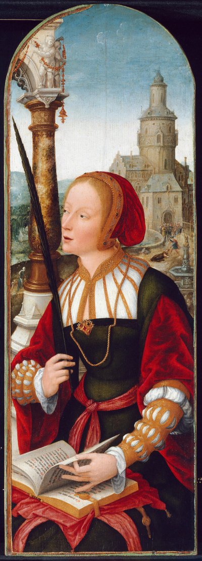 Die heilige Barbara, ca. 1520 von Jean Bellegambe