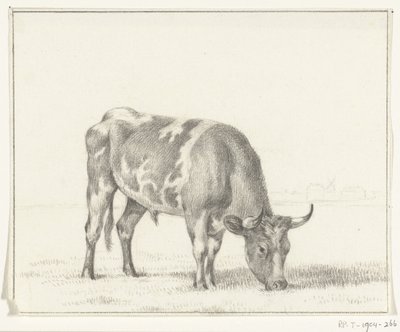 Weidender Stier, nach rechts von Jean Bernard