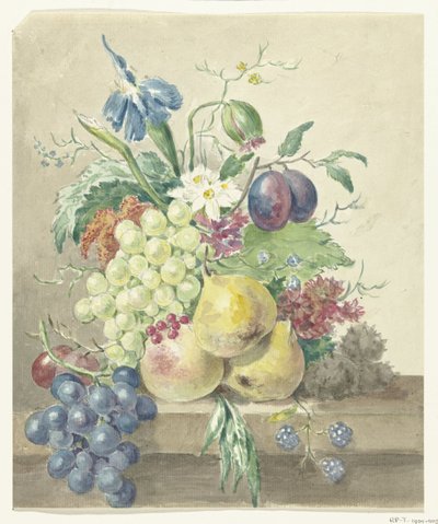 Stillleben mit Blumen und Früchten von Jean Bernard