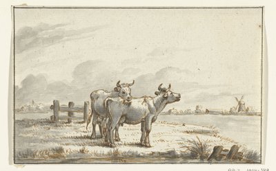 Zwei Kühe auf der Weide von Jean Bernard