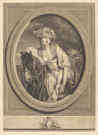 Die Milchfrau von Jean Charles Levasseur after Jean Baptiste Greuze